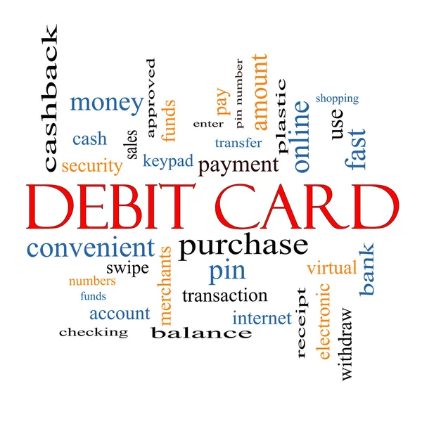 Conceito de nuvem de palavra de cartão de débito — Fotografia de Stock