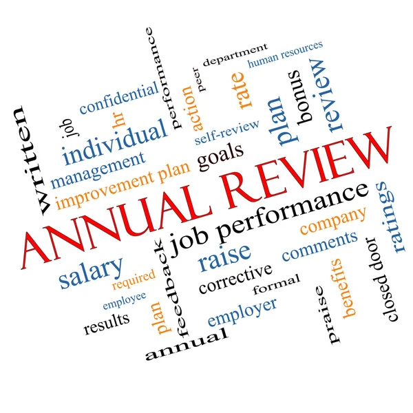 Annual Review Word Cloud Concept Angled — Stock Photo, Image