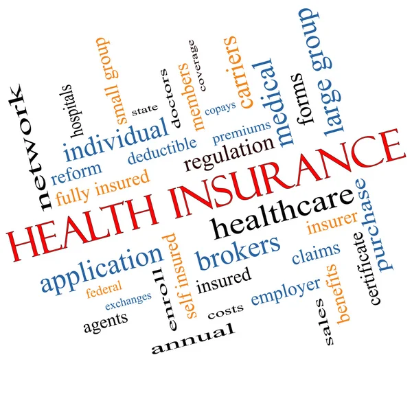 Health Insurance Word Cloud Concept Angled — Stock Photo, Image