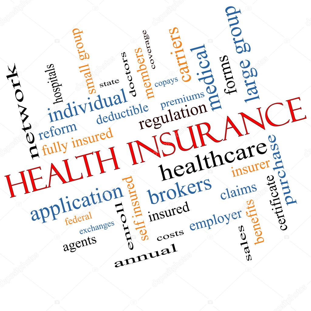 Health Insurance Word Cloud Concept Angled