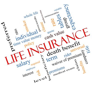 Life Insurance Word Cloud Concept Angled clipart