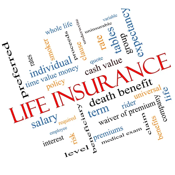 Life Insurance Word Cloud Concept Angled — Stock Photo, Image