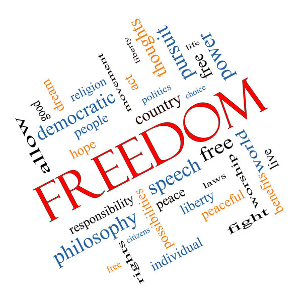 Freedom Word Cloud Concept Angled