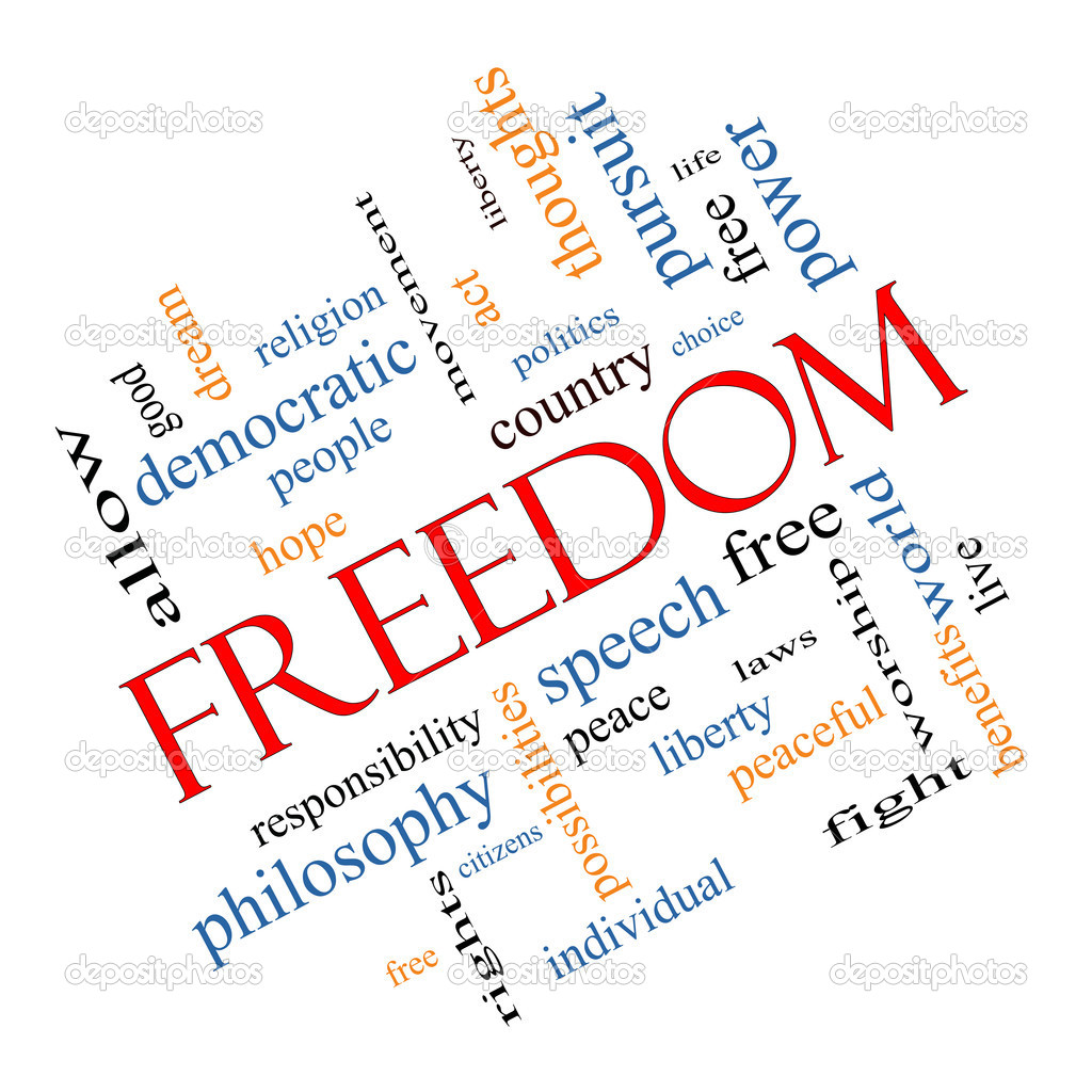 Freedom Word Cloud Concept Angled