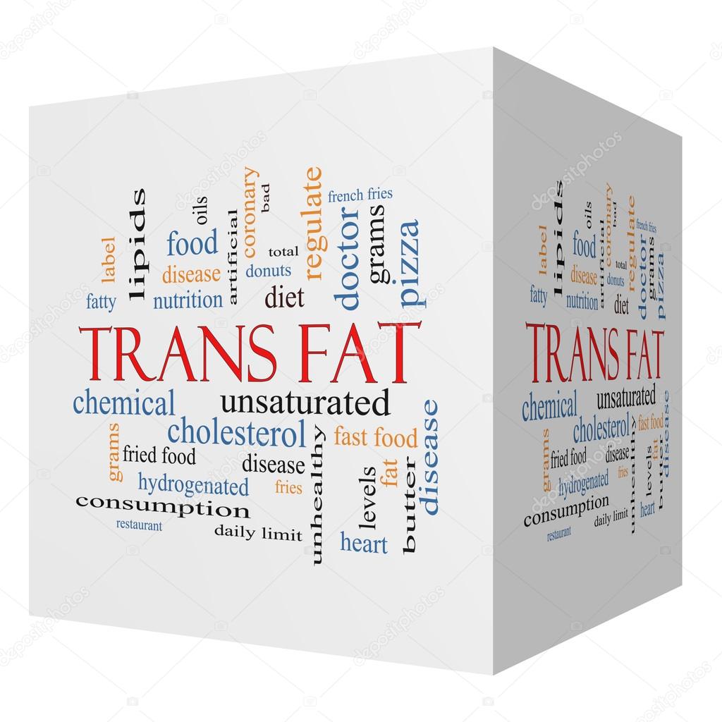 Trans Fat 3D Cube Word Cloud Concept