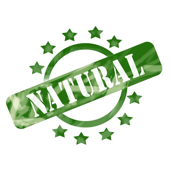 Groene verweerde natuurlijke stempel cirkel en sterren open ontwerp — Stockfoto