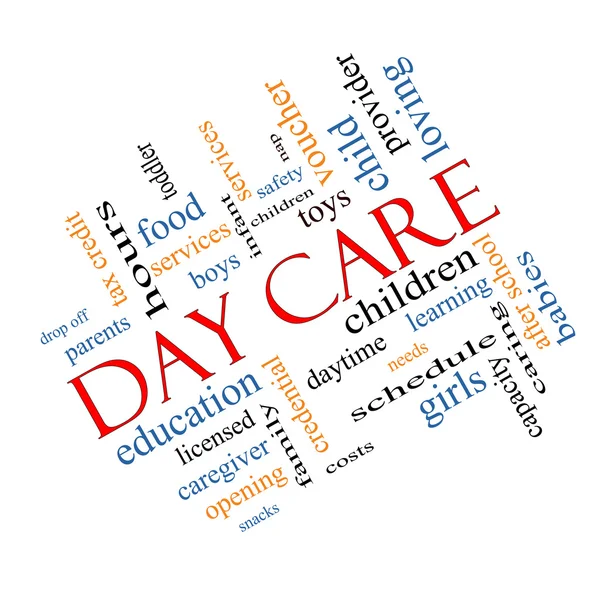Day Care Word Cloud Concept Angled — Stock Photo, Image