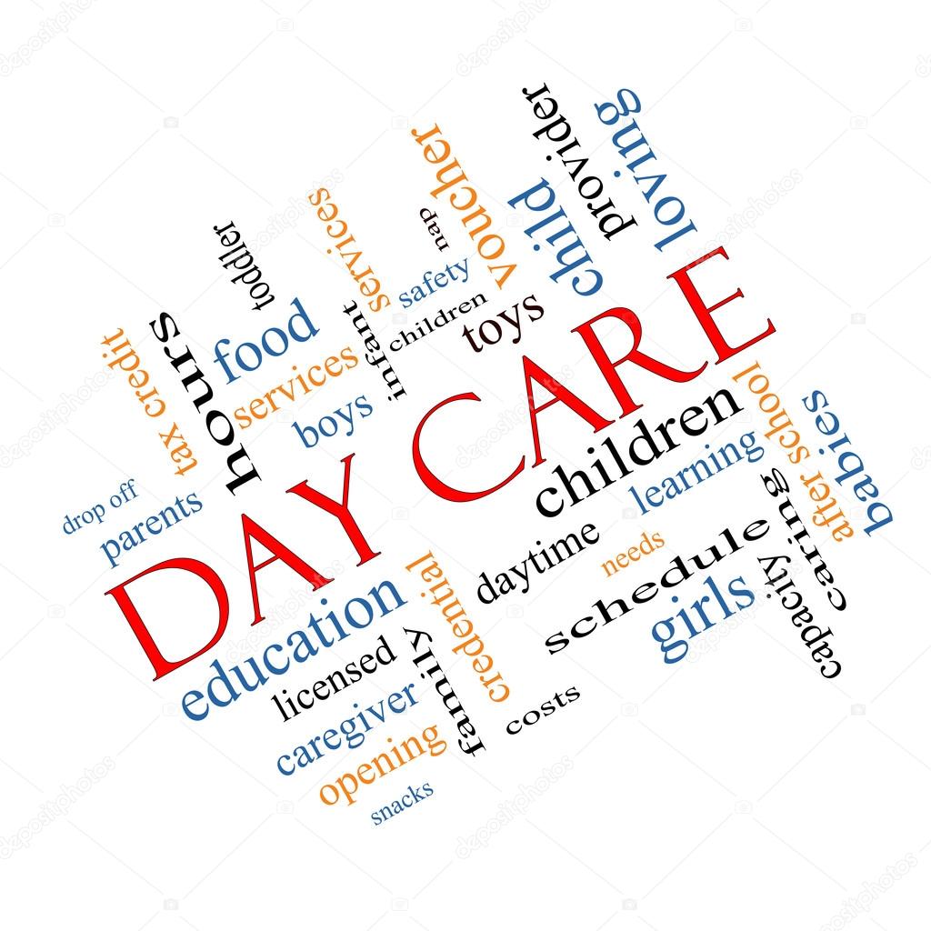 Day Care Word Cloud Concept Angled