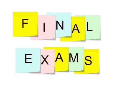 Final Exams sticky notes clipart