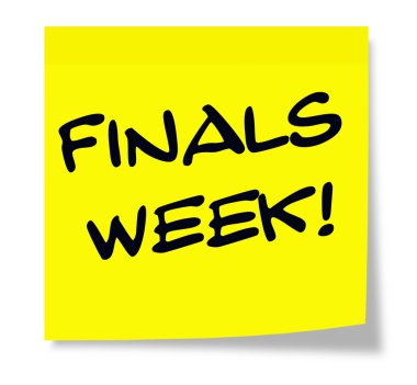 Finals Week yellow sticky note clipart