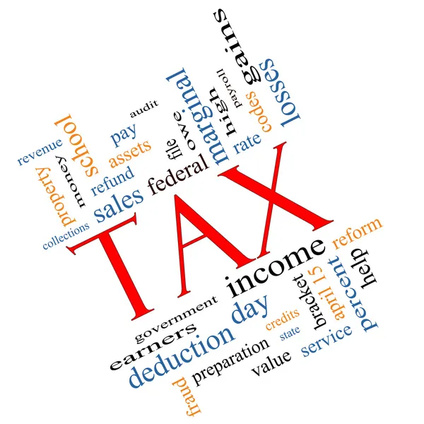 Concept Tax Word Cloud incliné — Photo