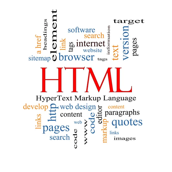 Conceito de nuvem do Word HTML — Fotografia de Stock