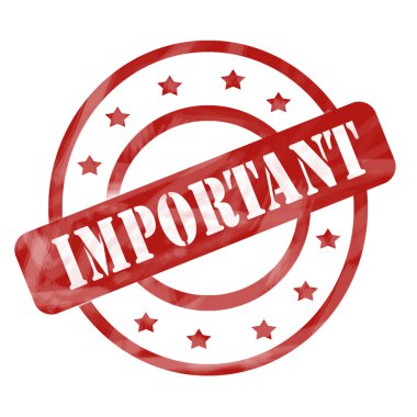 önemli damgası daireler ve yıldız kırmızı yıpranmış