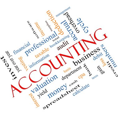 Accounting Word Cloud Concept Angled clipart
