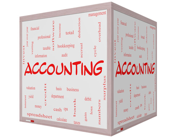 Бухгалтерское слово на 3D-кубе Уитхарда
