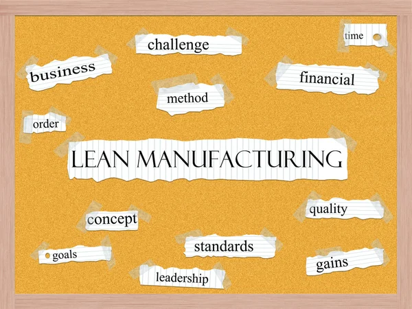 Lean Manufacturing Corkboard Word käsite — kuvapankkivalokuva