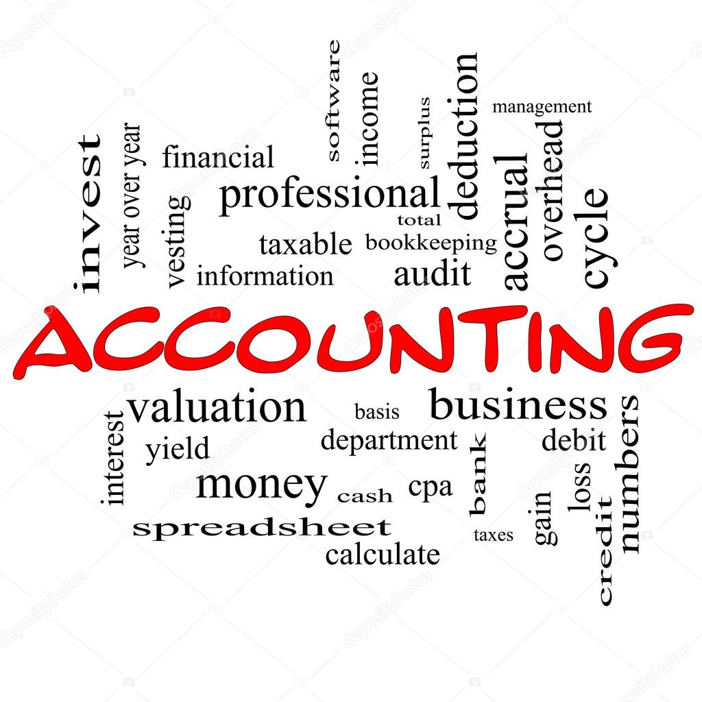 Accounting Word Cloud Concept in red caps