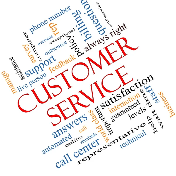 Customer Service Word Cloud Concept Angled — Stock Photo, Image