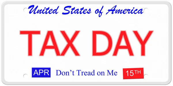 Día de Impuestos matrícula — Foto de Stock