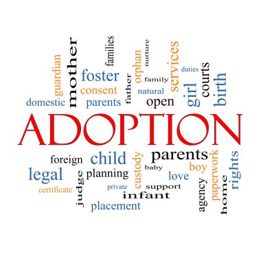 Adoption Word Cloud Concept clipart