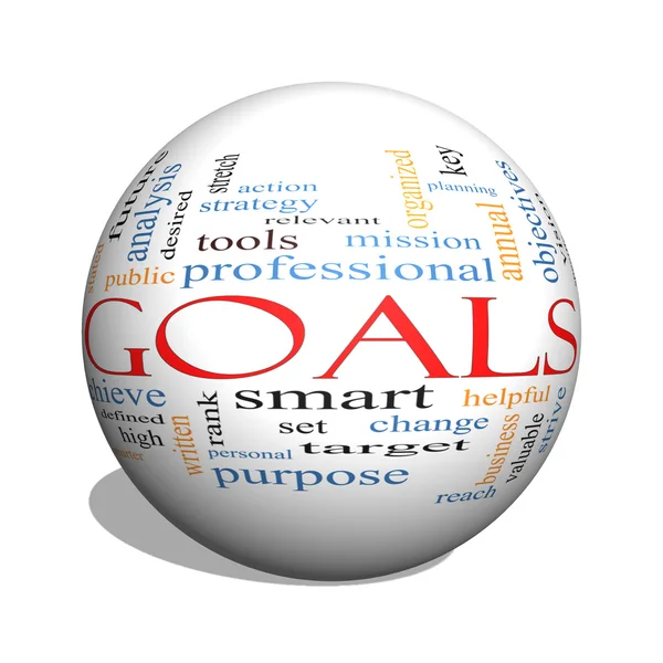 Goals 3D sphere Word Cloud Concept — Stock Photo, Image