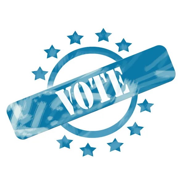 Blue Weathered Vote Stamp Circle and Stars design — Stock Photo, Image
