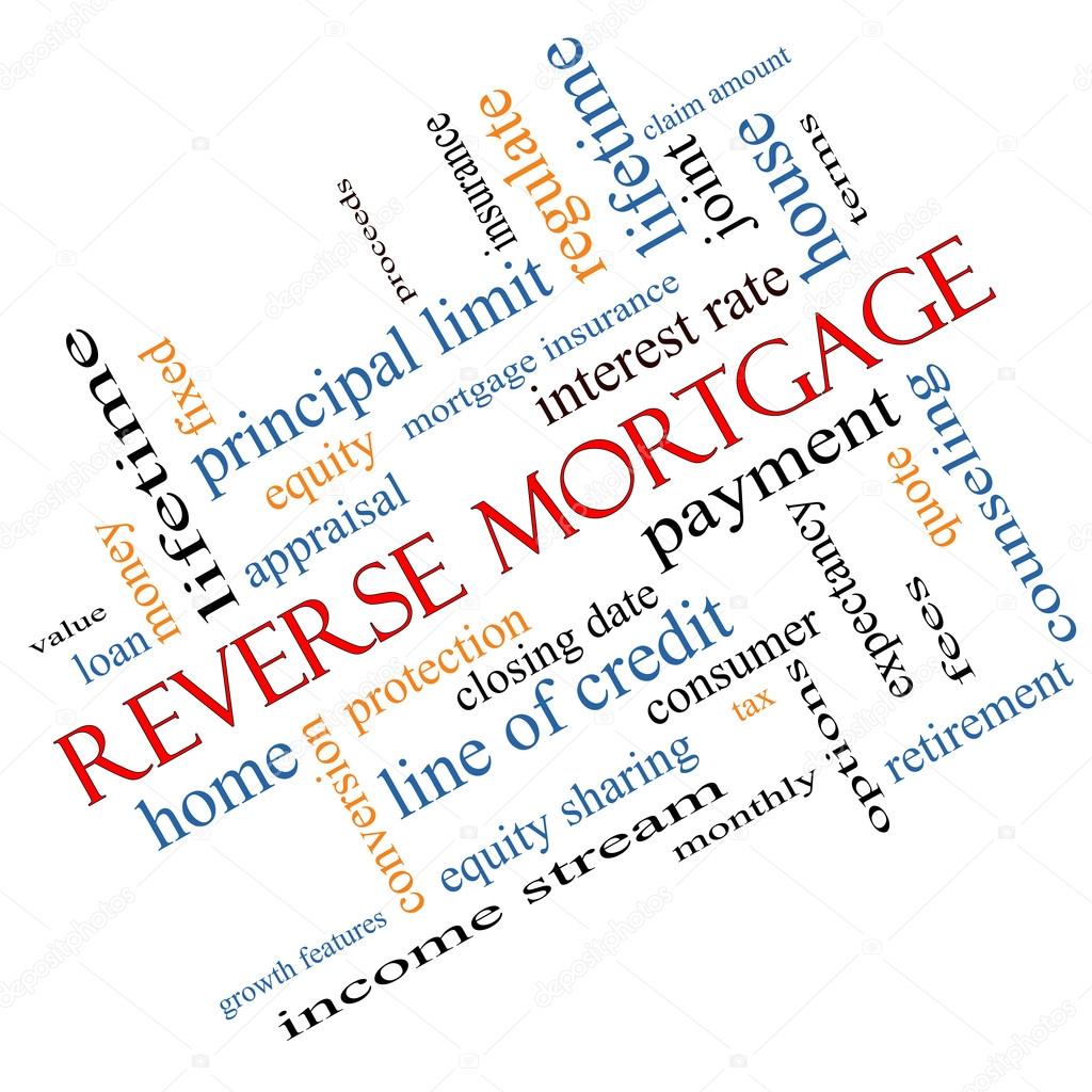 Reverse Mortgage Word Cloud Concept Angled