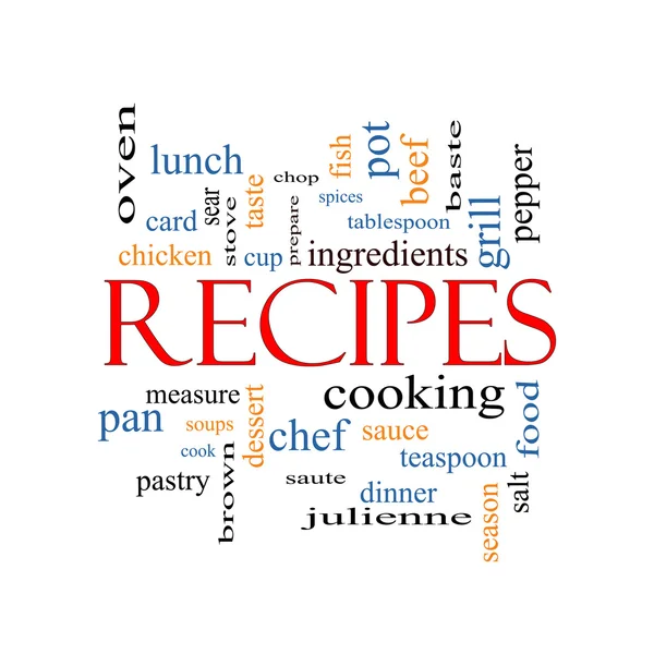 Recipes Word Cloud Concept — Stock Photo, Image