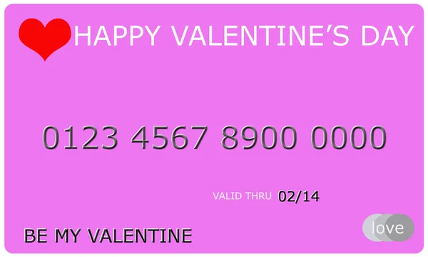 Happy Valentine's Day Credit Card — Stock Photo, Image