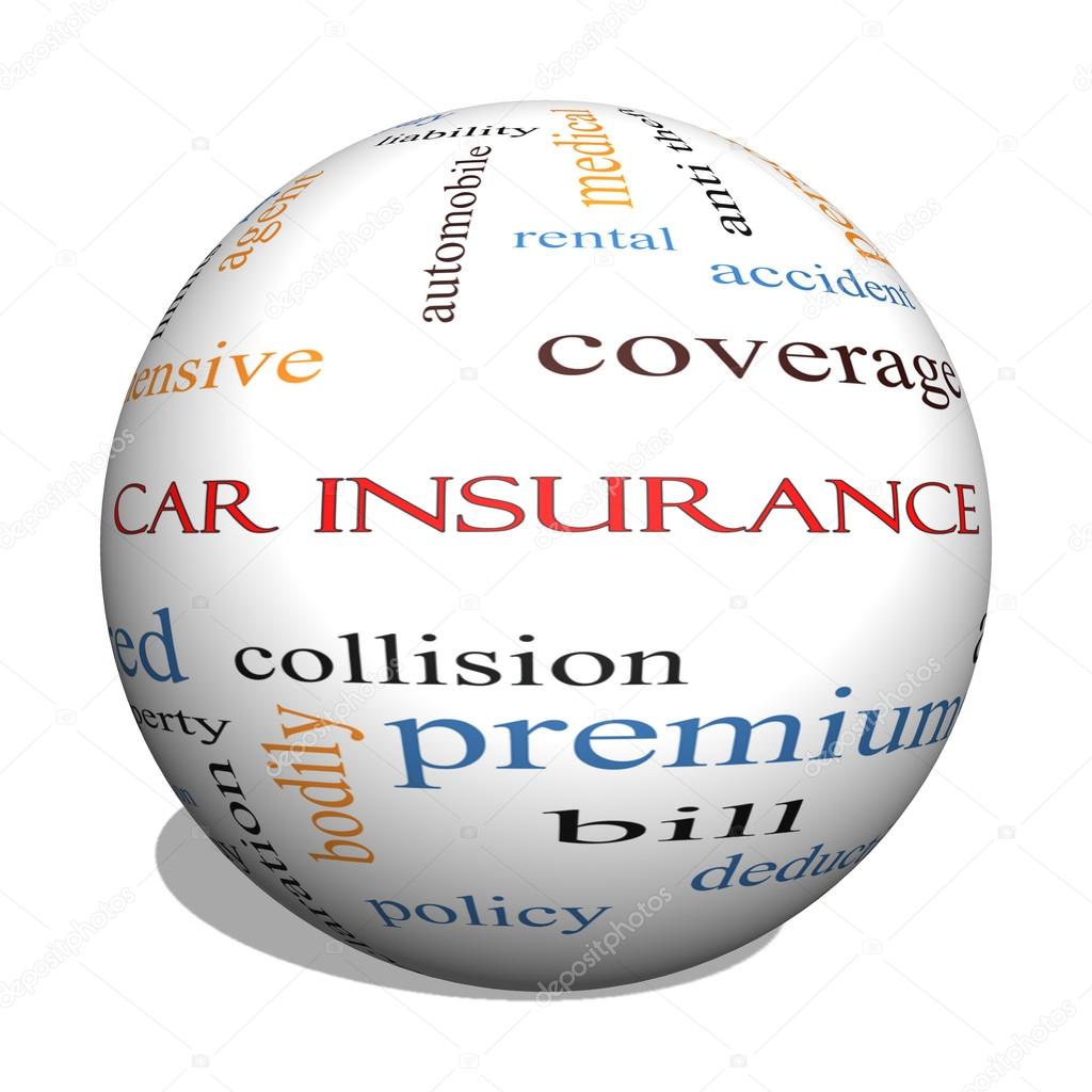 Car Insurance 3D Sphere Word Cloud Concept