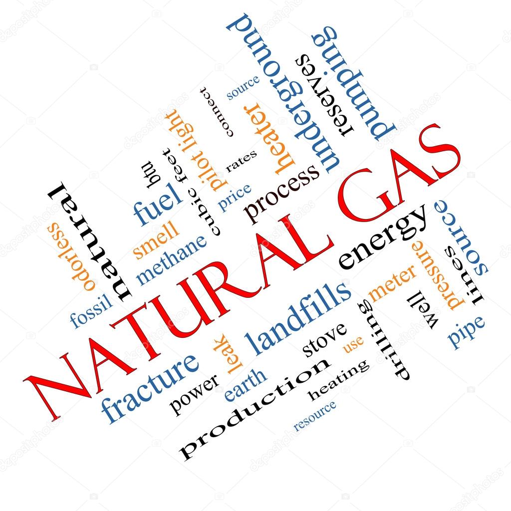 Natural Gas Word Cloud Concept Angled