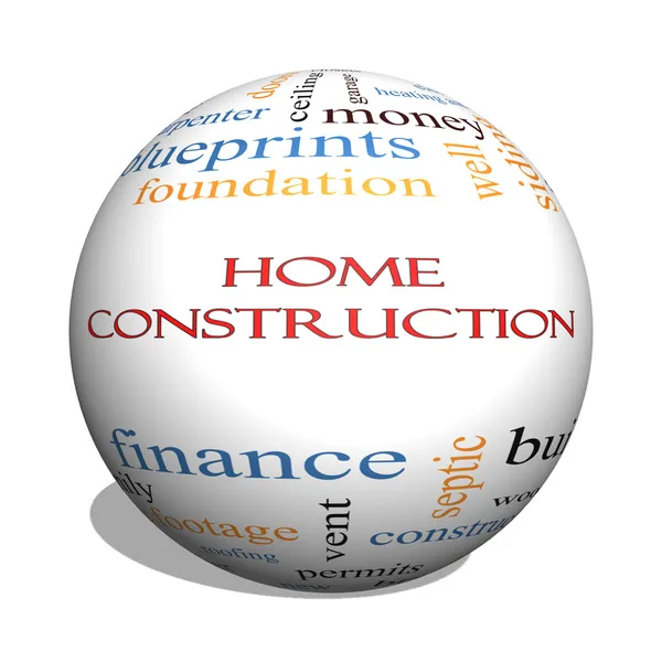 Home Construction 3D sphere Word Cloud Concept — Stock Photo, Image