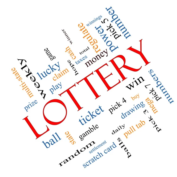 Lottery Word Cloud Concept Angled — Stock Photo, Image