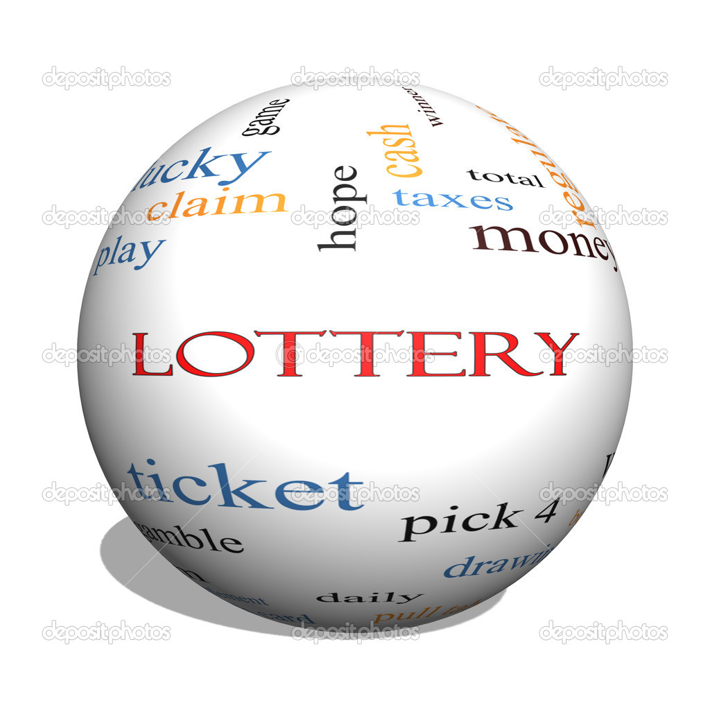 Lottery 3D sphere Word Cloud Concept