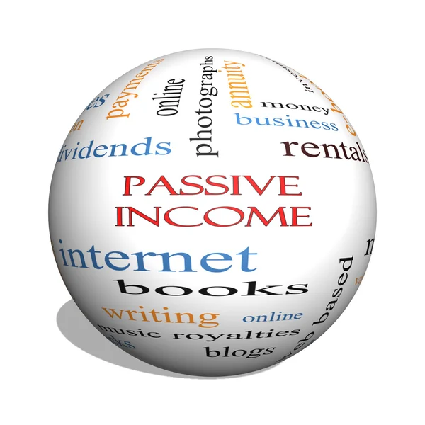 Passive Income 3D sphere Word Cloud Concept — Stock Photo, Image