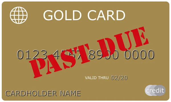 Past Due Gold Credit Card — Stock Photo, Image