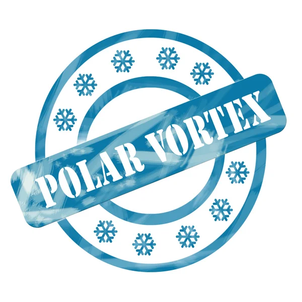 Blue Weathered Polar Vortex Stamp Circles e flocos de neve — Fotografia de Stock