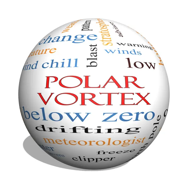 Sfera Polar Vortex 3D Concetto Word Cloud — Foto Stock