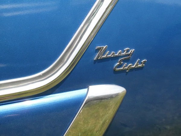 Blue Oldsmobile Ninety Eight Side Close up — Stock Photo, Image