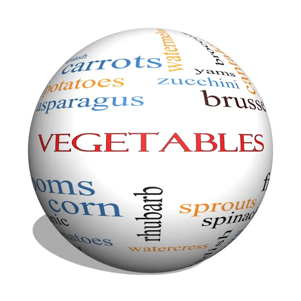 Vegetables 3D sphere Word Cloud Concept — Stock Photo, Image