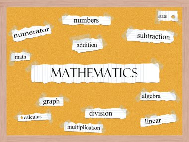 Matematik corkboard kelime kavram