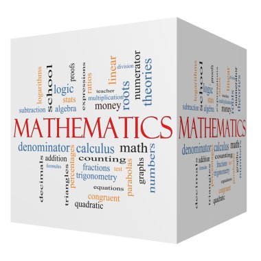 Matematik 3d küp kelime bulutu kavramı