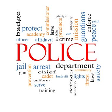 Police Word Cloud Concept clipart