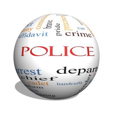 polis 3d küre kelime bulutu kavramı
