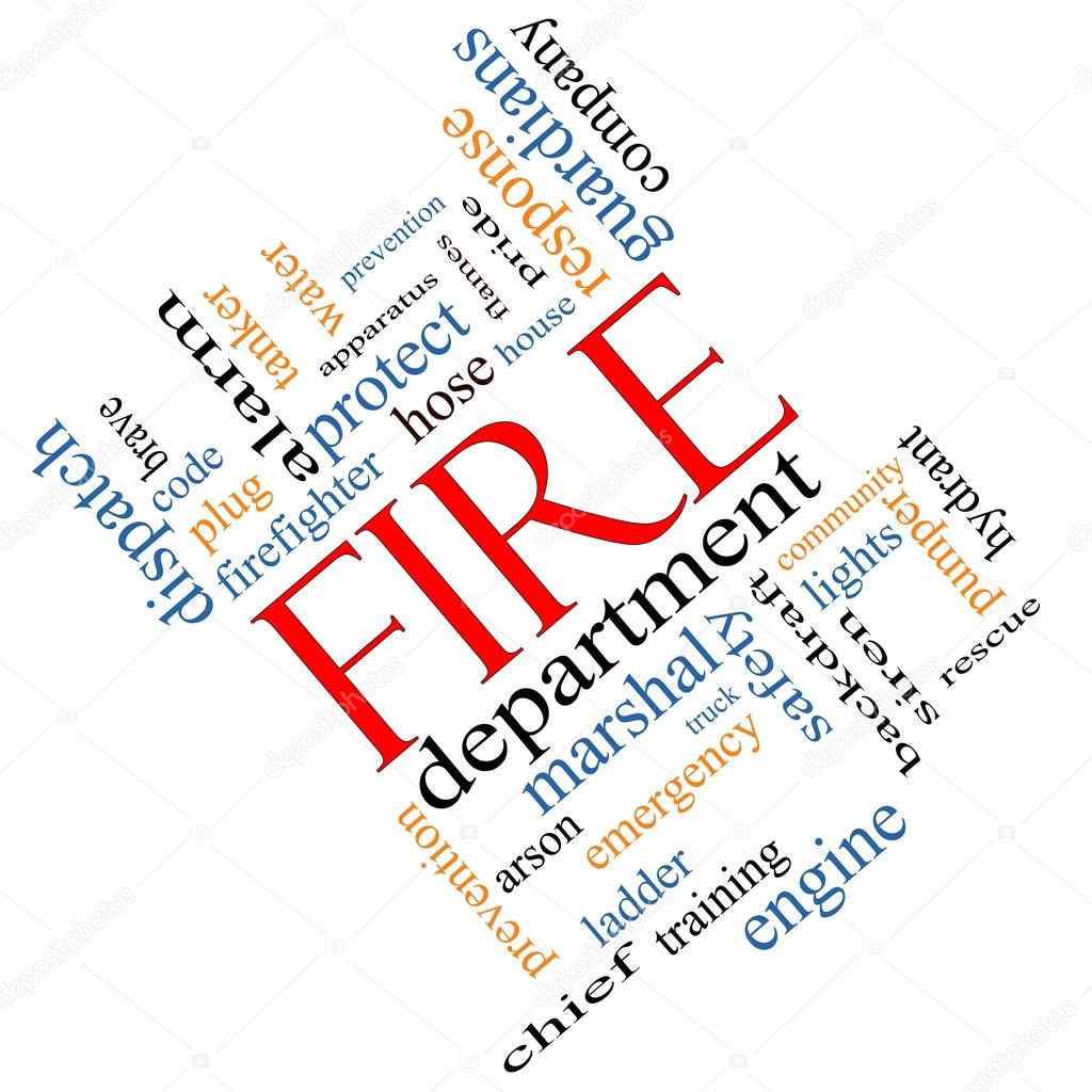Fire Department Word Cloud Concept Angled
