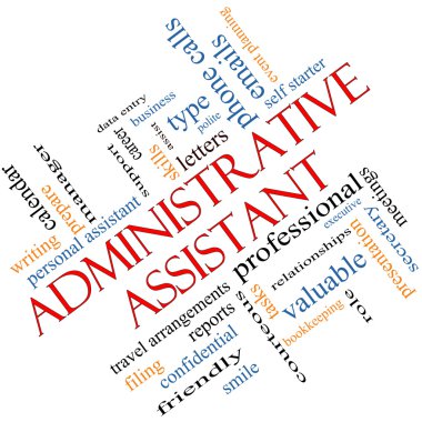 administratief medewerker woord wolk concept schuin