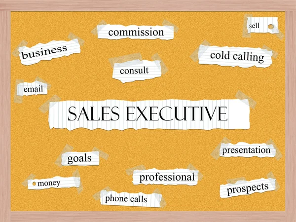 Sales executive prikbord woord concept — Stockfoto