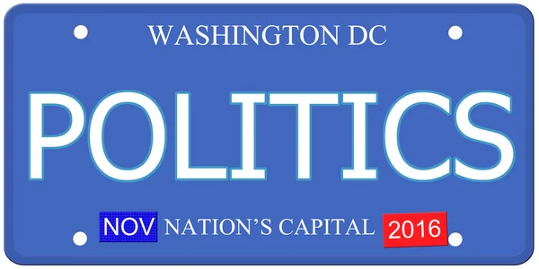 Πολιτική Ουάσιγκτον dc πινακιδών αριθμού κυκλοφορίας — Φωτογραφία Αρχείου