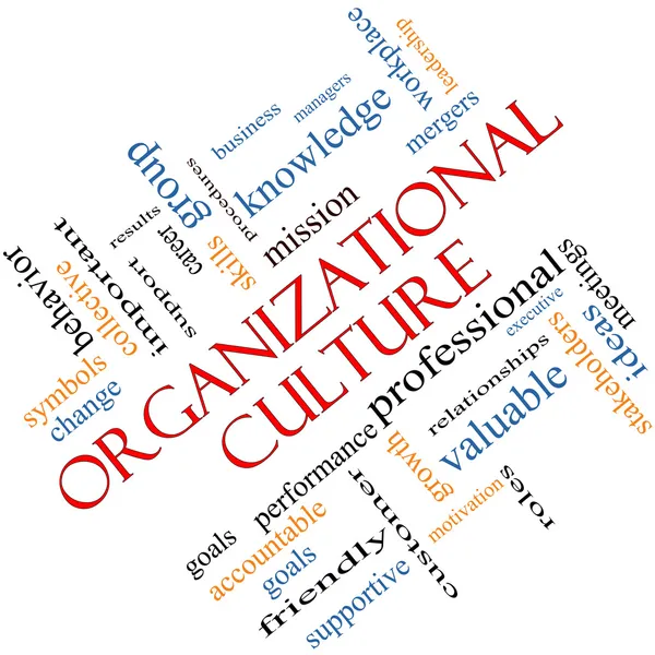 Cultura organizacional Palabra Nube Concepto Angled — Foto de Stock