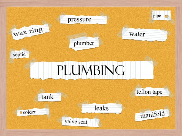 Plumbing Corkboard Word Concept — Stock Photo, Image